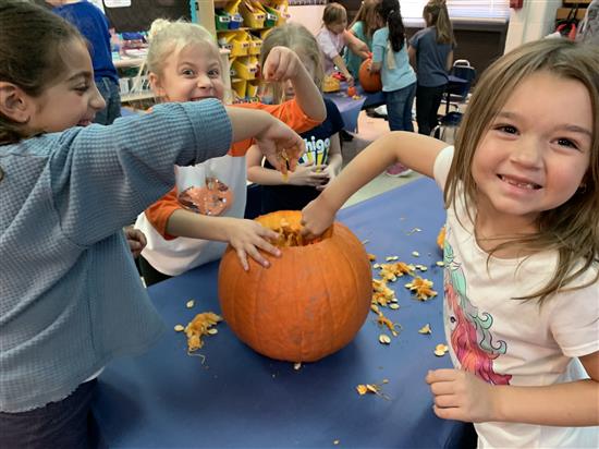 Cleaning a pumpkin for math and science